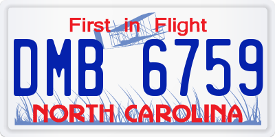 NC license plate DMB6759