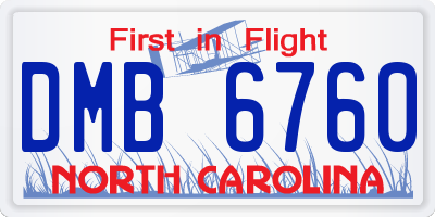 NC license plate DMB6760
