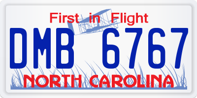 NC license plate DMB6767