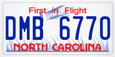 NC license plate DMB6770