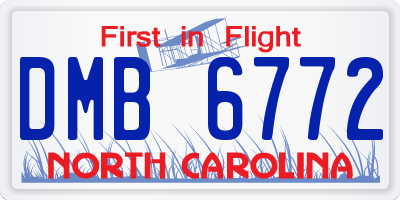NC license plate DMB6772