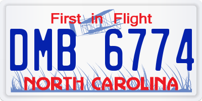 NC license plate DMB6774
