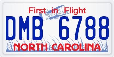 NC license plate DMB6788