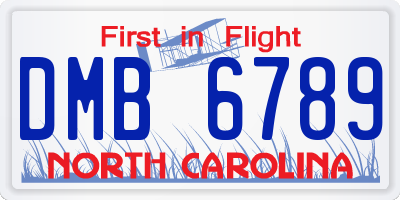 NC license plate DMB6789