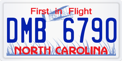 NC license plate DMB6790