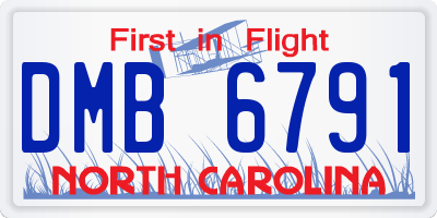 NC license plate DMB6791