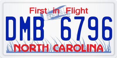 NC license plate DMB6796