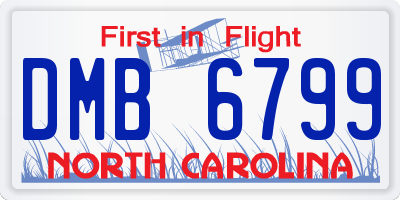 NC license plate DMB6799