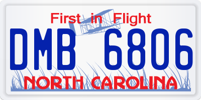 NC license plate DMB6806