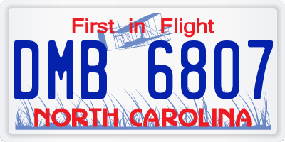 NC license plate DMB6807