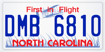 NC license plate DMB6810