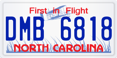 NC license plate DMB6818
