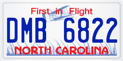 NC license plate DMB6822