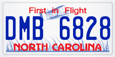 NC license plate DMB6828