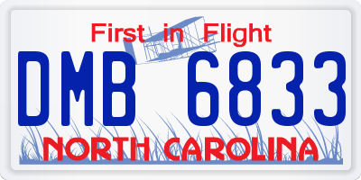 NC license plate DMB6833