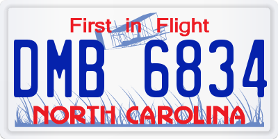 NC license plate DMB6834