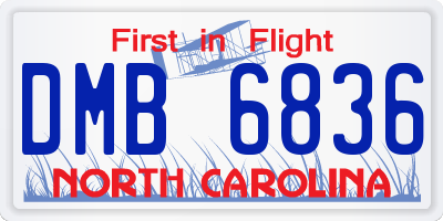 NC license plate DMB6836