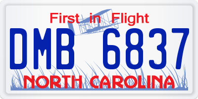 NC license plate DMB6837