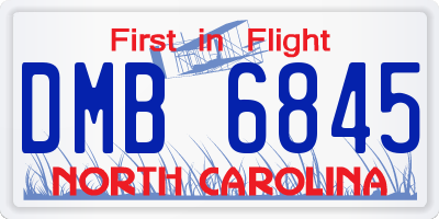NC license plate DMB6845