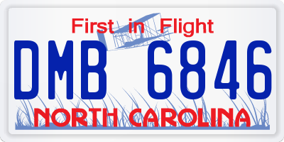 NC license plate DMB6846