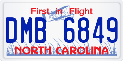 NC license plate DMB6849