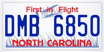 NC license plate DMB6850