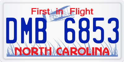 NC license plate DMB6853