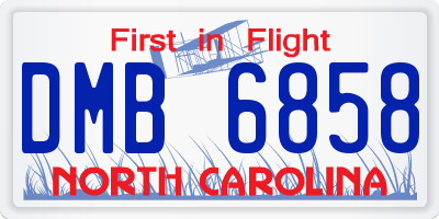 NC license plate DMB6858