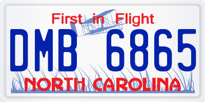 NC license plate DMB6865