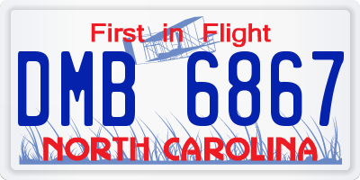 NC license plate DMB6867