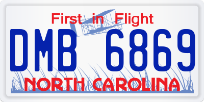 NC license plate DMB6869