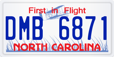 NC license plate DMB6871