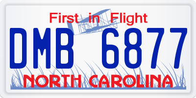 NC license plate DMB6877