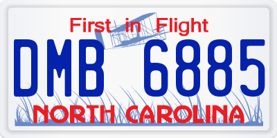 NC license plate DMB6885