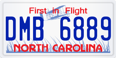 NC license plate DMB6889