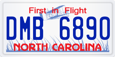 NC license plate DMB6890