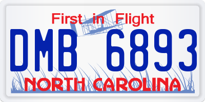 NC license plate DMB6893