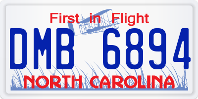 NC license plate DMB6894