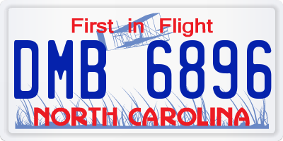 NC license plate DMB6896