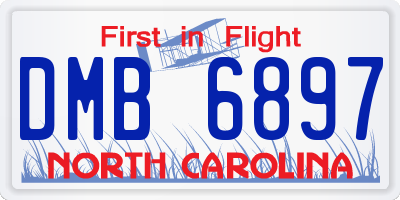 NC license plate DMB6897