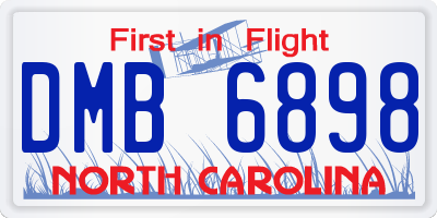 NC license plate DMB6898