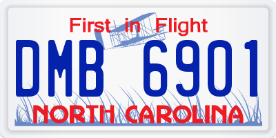 NC license plate DMB6901