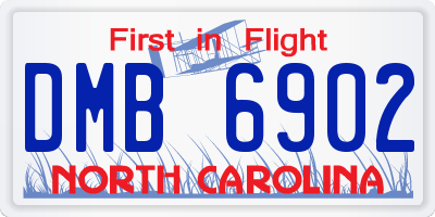 NC license plate DMB6902