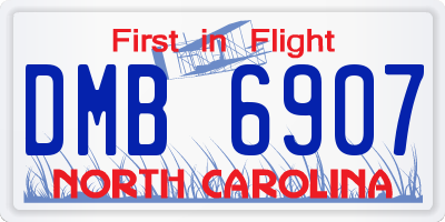 NC license plate DMB6907