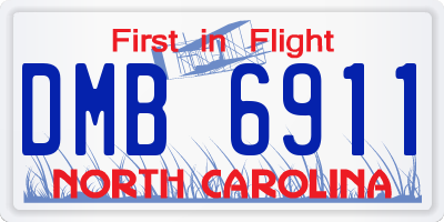 NC license plate DMB6911