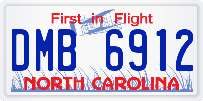 NC license plate DMB6912