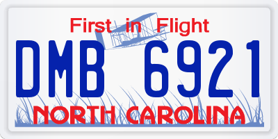 NC license plate DMB6921