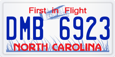 NC license plate DMB6923