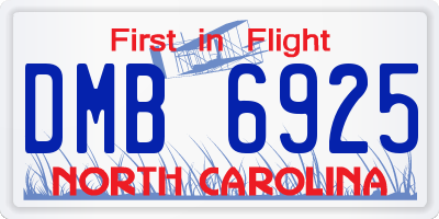 NC license plate DMB6925