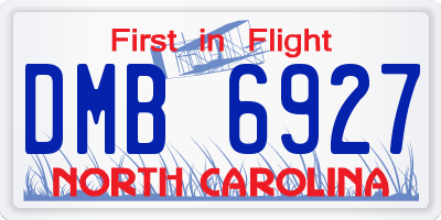 NC license plate DMB6927